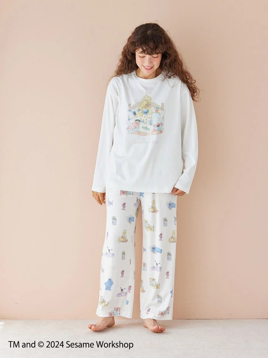 Comfortable Fashion 【SESAME STREET】All-over Print Long Pants